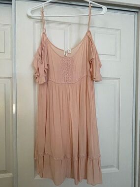 Others Follow Blush Pink Cold-Shoulder Sundress